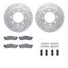 2512-40153 Geoperformance Drilled/Slotted Rotors w/5000 Advanced Brake Pads Kit & Hardware, 2003-2008 Mopar, Position: Front - image 1