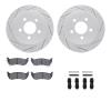 2512-42023 Geoperformance Drilled/Slotted Rotors w/5000 Advanced Brake Pads Kit & Hardware, 2003-2007 Mopar, Position: Rear - image 1