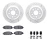 2512-42025 Geoperformance Drilled/Slotted Rotors w/5000 Advanced Brake Pads Kit & Hardware, Fits Select Mopar, Position: Rear - image 1