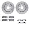 2512-42026 Geoperformance Drilled/Slotted Rotors w/5000 Advanced Brake Pads Kit & Hardware, 2005-2010 Mopar, Position: Front - image 1