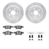 2512-42037 Geoperformance Drilled/Slotted Rotors w/5000 Advanced Brake Pads Kit & Hardware, Fits Select Mopar, Position: Rear - image 1