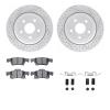 2512-42038 Geoperformance Drilled/Slotted Rotors w/5000 Advanced Brake Pads Kit & Hardware, Fits Select Mopar, Position: Rear - image 1