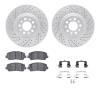2512-42042 Geoperformance Drilled/Slotted Rotors w/5000 Advanced Brake Pads Kit & Hardware, Fits Select Mopar, Position: Front - image 1