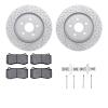 2512-42047 Geoperformance Drilled/Slotted Rotors w/5000 Advanced Brake Pads Kit & Hardware, 2006-2010 Mopar, Position: Front - image 1