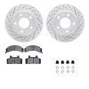 2512-45000 Geoperformance Drilled/Slotted Rotors w/5000 Advanced Brake Pads Kit & Hardware, 1983-1990 GM, Position: Front - image 1