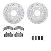 2512-45001 Geoperformance Drilled/Slotted Rotors w/5000 Advanced Brake Pads Kit & Hardware, 1990-1996 GM, Position: Front - image 1