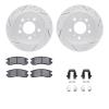 2512-45004 Geoperformance Drilled/Slotted Rotors w/5000 Advanced Brake Pads Kit & Hardware, 2006-2010 GM, Position: Rear - image 1