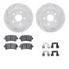 2512-45010 Geoperformance Drilled/Slotted Rotors w/5000 Advanced Brake Pads Kit & Hardware, 2011-2011 GM, Position: Rear - image 1