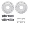 2512-45030 Geoperformance Drilled/Slotted Rotors w/5000 Advanced Brake Pads Kit & Hardware, 1986-1992 GM, Position: Front - image 1