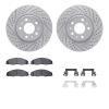 2512-46001 Geoperformance Drilled/Slotted Rotors w/5000 Advanced Brake Pads Kit & Hardware, 2005-2008 GM, Position: Front - image 1