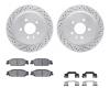 2512-46002 Geoperformance Drilled/Slotted Rotors w/5000 Advanced Brake Pads Kit & Hardware, 2003-2011 GM, Position: Rear - image 1