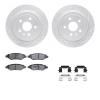 2512-46011 Geoperformance Drilled/Slotted Rotors w/5000 Advanced Brake Pads Kit & Hardware, 2008-2015 GM, Position: Rear - image 1