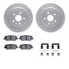 2512-46012 Geoperformance Drilled/Slotted Rotors w/5000 Advanced Brake Pads Kit & Hardware, 2014-2019 GM, Position: Rear - image 1