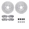 2512-46013 Geoperformance Drilled/Slotted Rotors w/5000 Advanced Brake Pads Kit & Hardware, 2014-2014 GM, Position: Front - image 1