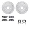 2512-46015 Geoperformance Drilled/Slotted Rotors w/5000 Advanced Brake Pads Kit & Hardware, 2008-2014 GM, Position: Rear - image 1