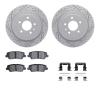 2512-46019 Geoperformance Drilled/Slotted Rotors w/5000 Advanced Brake Pads Kit & Hardware, 2013-2015 GM, Position: Rear - image 1