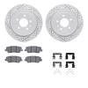 2512-46020 Geoperformance Drilled/Slotted Rotors w/5000 Advanced Brake Pads Kit & Hardware, 2013-2019 GM, Position: Rear - image 1