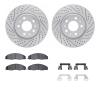2512-46081 Geoperformance Drilled/Slotted Rotors w/5000 Advanced Brake Pads Kit & Hardware, 2003-2005 GM, Position: Front - image 1