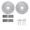 2512-46093 Geoperformance Drilled/Slotted Rotors w/5000 Advanced Brake Pads Kit & Hardware, 2004-2011 GM, Position: Rear - image 1
