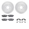 2512-46116 Geoperformance Drilled/Slotted Rotors w/5000 Advanced Brake Pads Kit & Hardware, 2005-2011 GM, Position: Rear - image 1