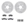 2512-47008 Geoperformance Drilled/Slotted Rotors w/5000 Advanced Brake Pads Kit & Hardware, 1991-1993 GM, Position: Front - image 1