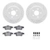 2512-47018 Geoperformance Drilled/Slotted Rotors w/5000 Advanced Brake Pads Kit & Hardware, 2008-2010 GM, Position: Rear - image 1