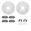 2512-47021 Geoperformance Drilled/Slotted Rotors w/5000 Advanced Brake Pads Kit & Hardware, 2004-2016 GM, Position: Rear - image 1