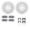 2512-47042 Geoperformance Drilled/Slotted Rotors w/5000 Advanced Brake Pads Kit & Hardware, 2015-2019 GM, Position: Rear - image 1
