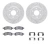 2512-47057 Geoperformance Drilled/Slotted Rotors w/5000 Advanced Brake Pads Kit & Hardware, 2006-2009 GM, Position: Front - image 1