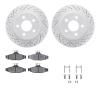 2512-47066 Geoperformance Drilled/Slotted Rotors w/5000 Advanced Brake Pads Kit & Hardware, 1993-1997 GM, Position: Rear - image 1