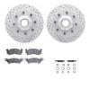 2512-48003 Geoperformance Drilled/Slotted Rotors w/5000 Advanced Brake Pads Kit & Hardware, 1971-1989 GM, Position: Front - image 1