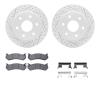 2512-48038 Geoperformance Drilled/Slotted Rotors w/5000 Advanced Brake Pads Kit & Hardware, 1999-2008 GM, Position: Front - image 1