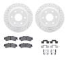 2512-48042 Geoperformance Drilled/Slotted Rotors w/5000 Advanced Brake Pads Kit & Hardware, 2003-2007 GM, Position: Rear - image 1