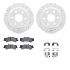 2512-48043 Geoperformance Drilled/Slotted Rotors w/5000 Advanced Brake Pads Kit & Hardware, 1999-2007 GM, Position: Rear - image 1