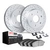 2512-48043 Geoperformance Drilled/Slotted Rotors w/5000 Advanced Brake Pads Kit & Hardware, 1999-2007 GM, Position: Rear - image 2