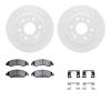 2512-48057 Geoperformance Drilled/Slotted Rotors w/5000 Advanced Brake Pads Kit & Hardware, 2005-2008 GM, Position: Front - image 1
