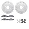 2512-48063 Geoperformance Drilled/Slotted Rotors w/5000 Advanced Brake Pads Kit & Hardware, 2014-2020 GM, Position: Rear - image 1