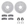 2512-52001 Geoperformance Drilled/Slotted Rotors w/5000 Advanced Brake Pads Kit & Hardware, 1997-2005 GM, Position: Rear - image 1