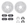 2512-53008 Geoperformance Drilled/Slotted Rotors w/5000 Advanced Brake Pads Kit & Hardware, 2002-2008 GM, Position: Rear - image 1