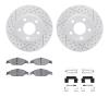 2512-54007 Geoperformance Drilled/Slotted Rotors w/5000 Advanced Brake Pads Kit & Hardware, 1999-2004 Ford/Lincoln/Mercury/Mazda - image 1