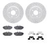 2512-54024 Geoperformance Drilled/Slotted Rotors w/5000 Advanced Brake Pads Kit & Hardware, 2003-2005 Jaguar, Position: Rear - image 1