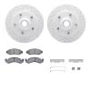 2512-54082 Geoperformance Drilled/Slotted Rotors w/5000 Advanced Brake Pads Kit & Hardware, 1973-1985 Ford/Lincoln/Mercury/Mazda - image 1