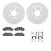 2512-54101 Geoperformance Drilled/Slotted Rotors w/5000 Advanced Brake Pads Kit & Hardware, 1995-2002 Ford/Lincoln/Mercury/Mazda - image 1
