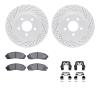 2512-54139 Geoperformance Drilled/Slotted Rotors w/5000 Advanced Brake Pads Kit & Hardware, 2003-2005 Ford/Lincoln/Mercury/Mazda - image 1