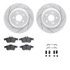 2512-54154 Geoperformance Drilled/Slotted Rotors w/5000 Advanced Brake Pads Kit & Hardware, 2016-2018 Ford/Lincoln/Mercury/Mazda - image 1