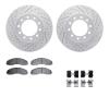 2512-54155 Geoperformance Drilled/Slotted Rotors w/5000 Advanced Brake Pads Kit & Hardware, Fits Select Ford/Lincoln/Mercury/Maz - image 1