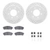 2512-54172 Geoperformance Drilled/Slotted Rotors w/5000 Advanced Brake Pads Kit & Hardware, Fits Select Ford/Lincoln/Mercury/Maz - image 1