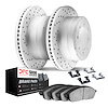 2512-54580 Geoperformance Drilled Brake Rotors w/5000 Advanced Brake Pads Kit & Hardware, Fits Select Ford/Lincoln/Mercury/Mazda