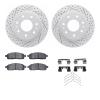 2512-54584 Geoperformance Drilled/Slotted Rotors w/5000 Advanced Brake Pads Kit & Hardware, 2009-2009 Ford/Lincoln/Mercury/Mazda - image 1