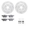 2512-55009 Geoperformance Drilled/Slotted Rotors w/5000 Advanced Brake Pads Kit & Hardware, Fits Select Ford/Lincoln/Mercury/Maz - image 1